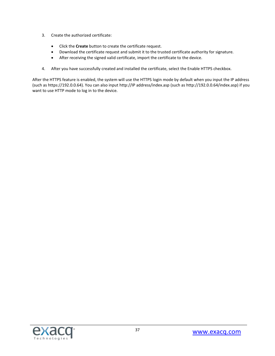 Exacq exacqVision E-Series User Manual User Manual | Page 37 / 69