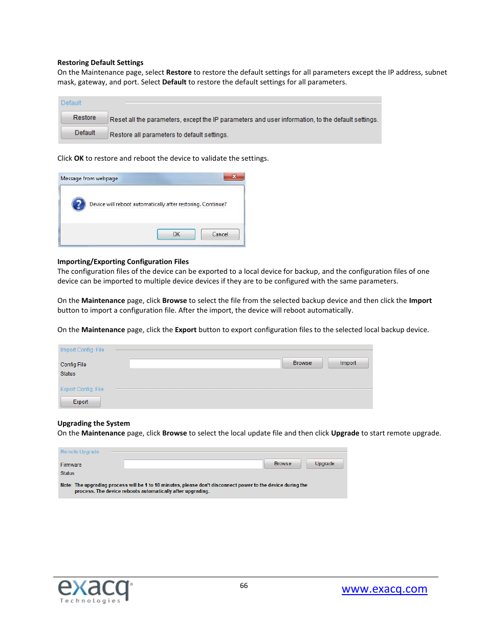 Exacq exacqVision E-Series User Manual User Manual | Page 66 / 69
