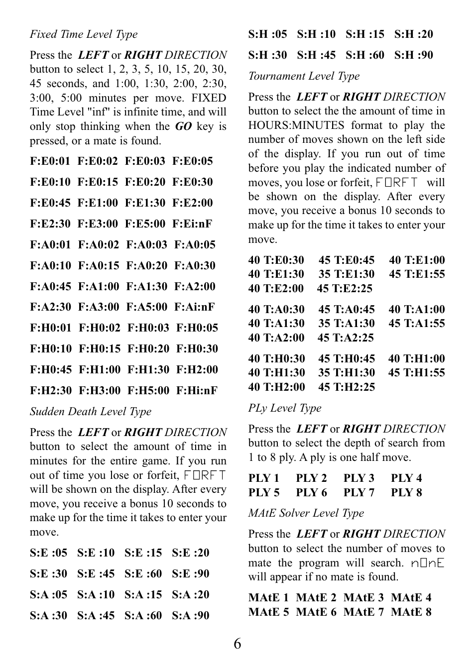 EXCALIBUR 375X LCD Chess Express User Manual | Page 6 / 12