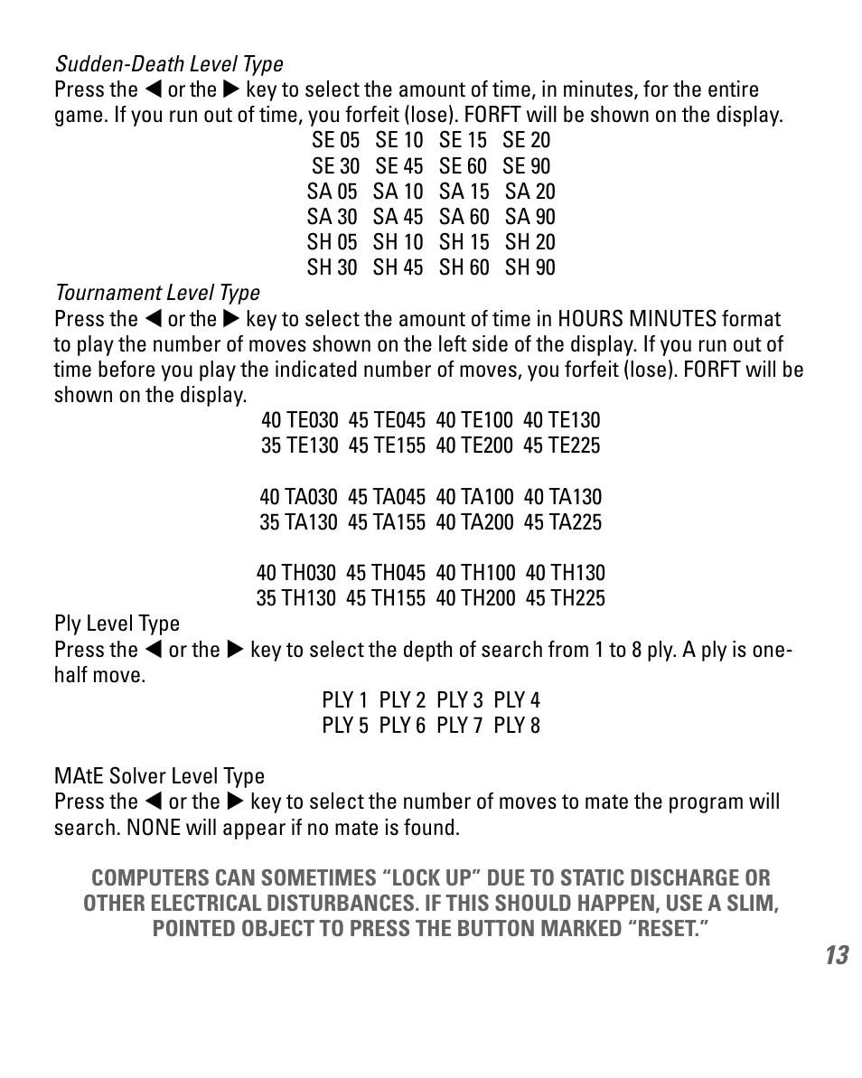 EXCALIBUR 740D Phantom Force Electronic Chess Set User Manual | Page 13 / 24