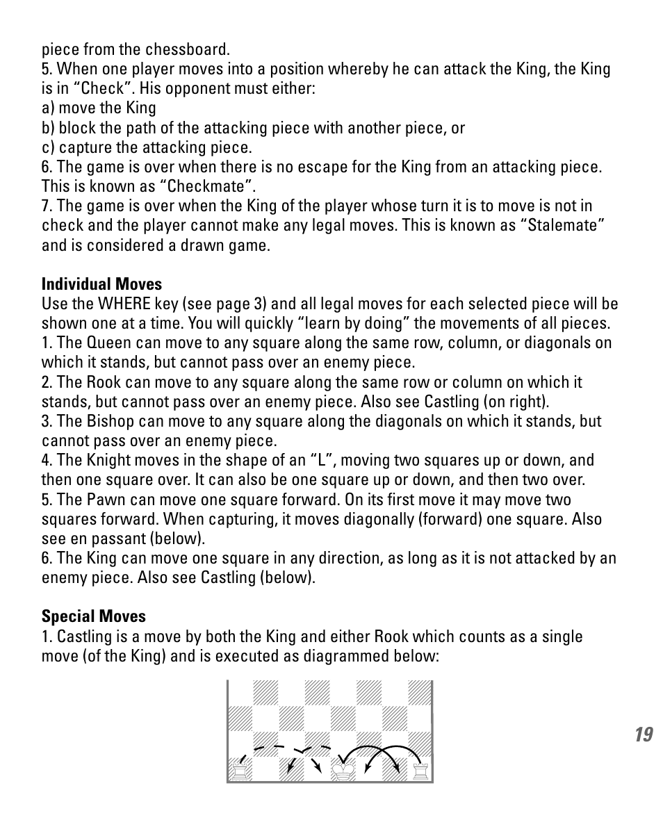 EXCALIBUR 740D Phantom Force Electronic Chess Set User Manual | Page 19 / 24