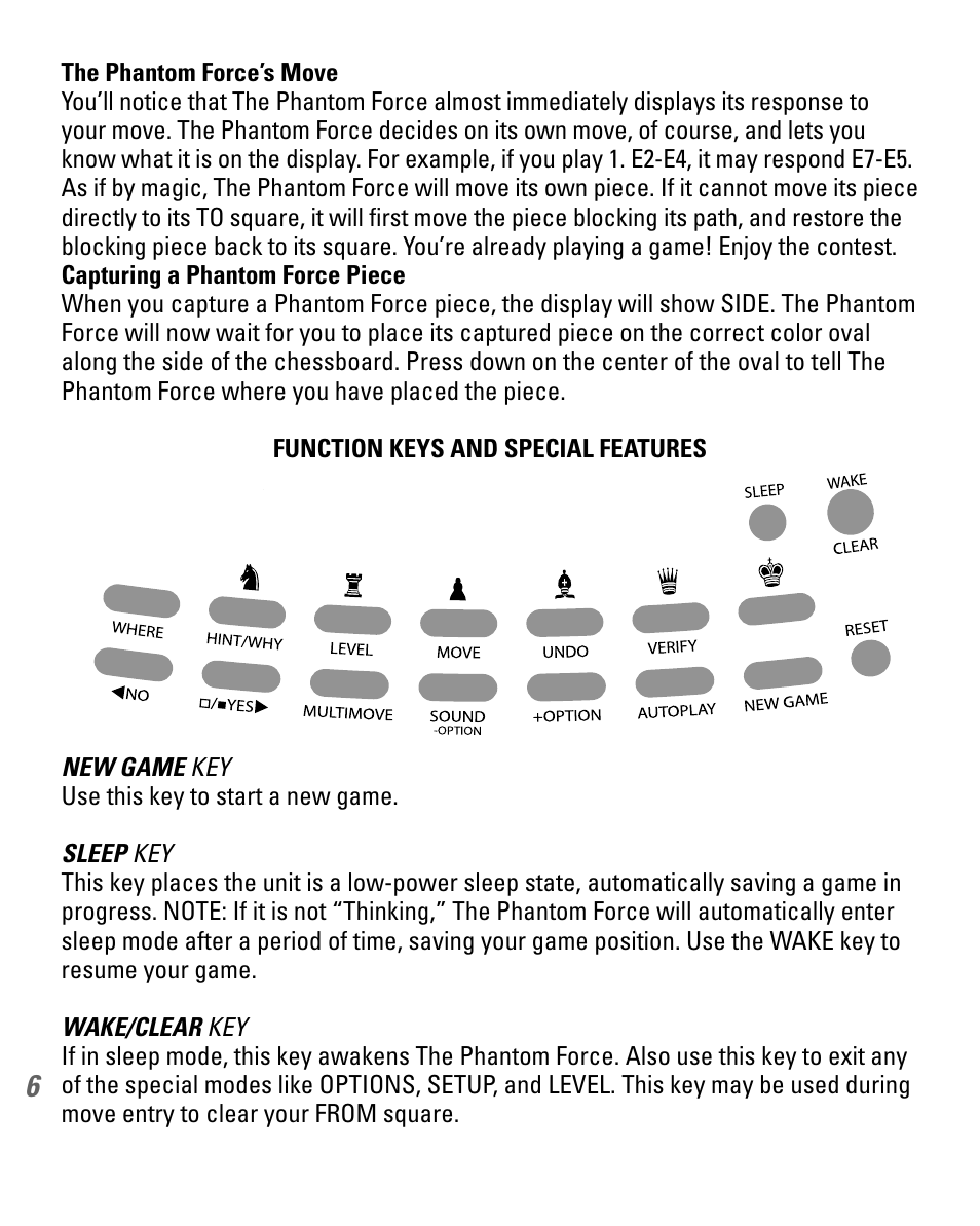 EXCALIBUR 740D Phantom Force Electronic Chess Set User Manual | Page 6 / 24