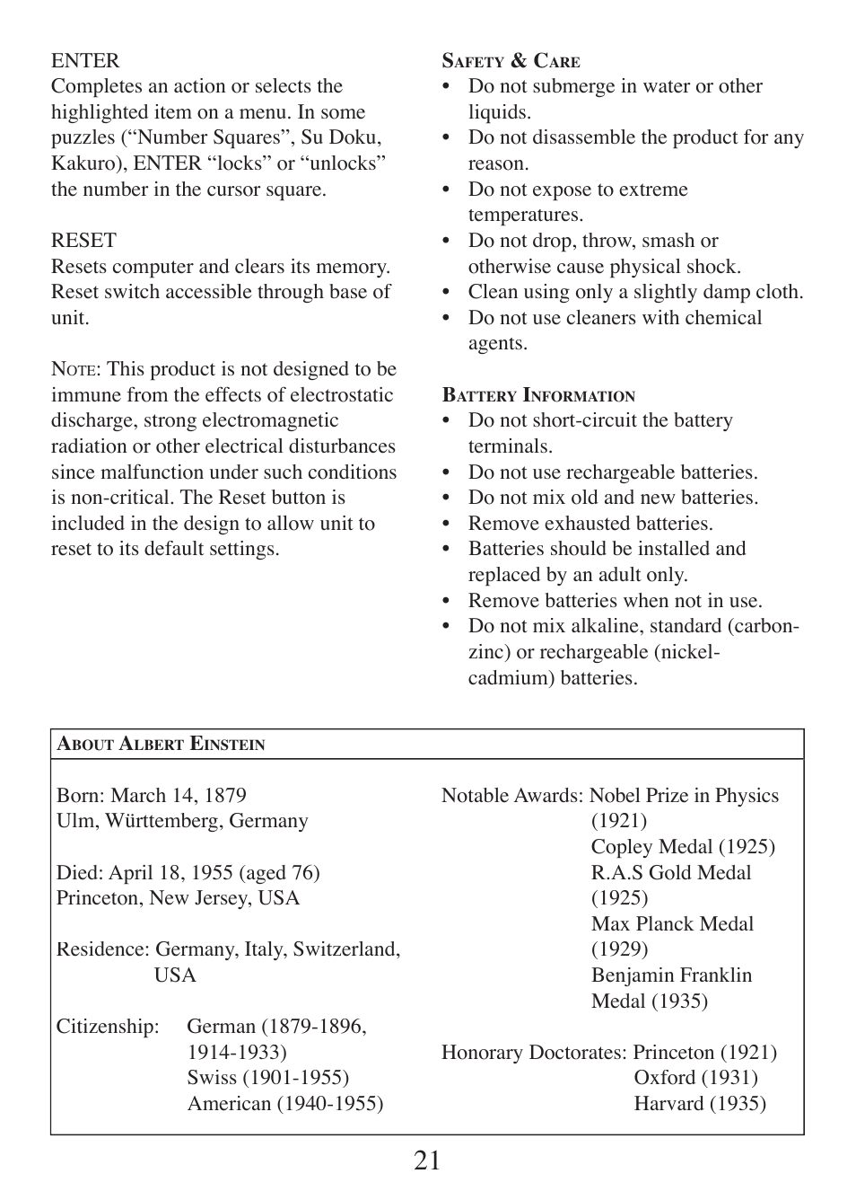 EXCALIBUR E108 Einstein Brain Station User Manual | Page 21 / 24