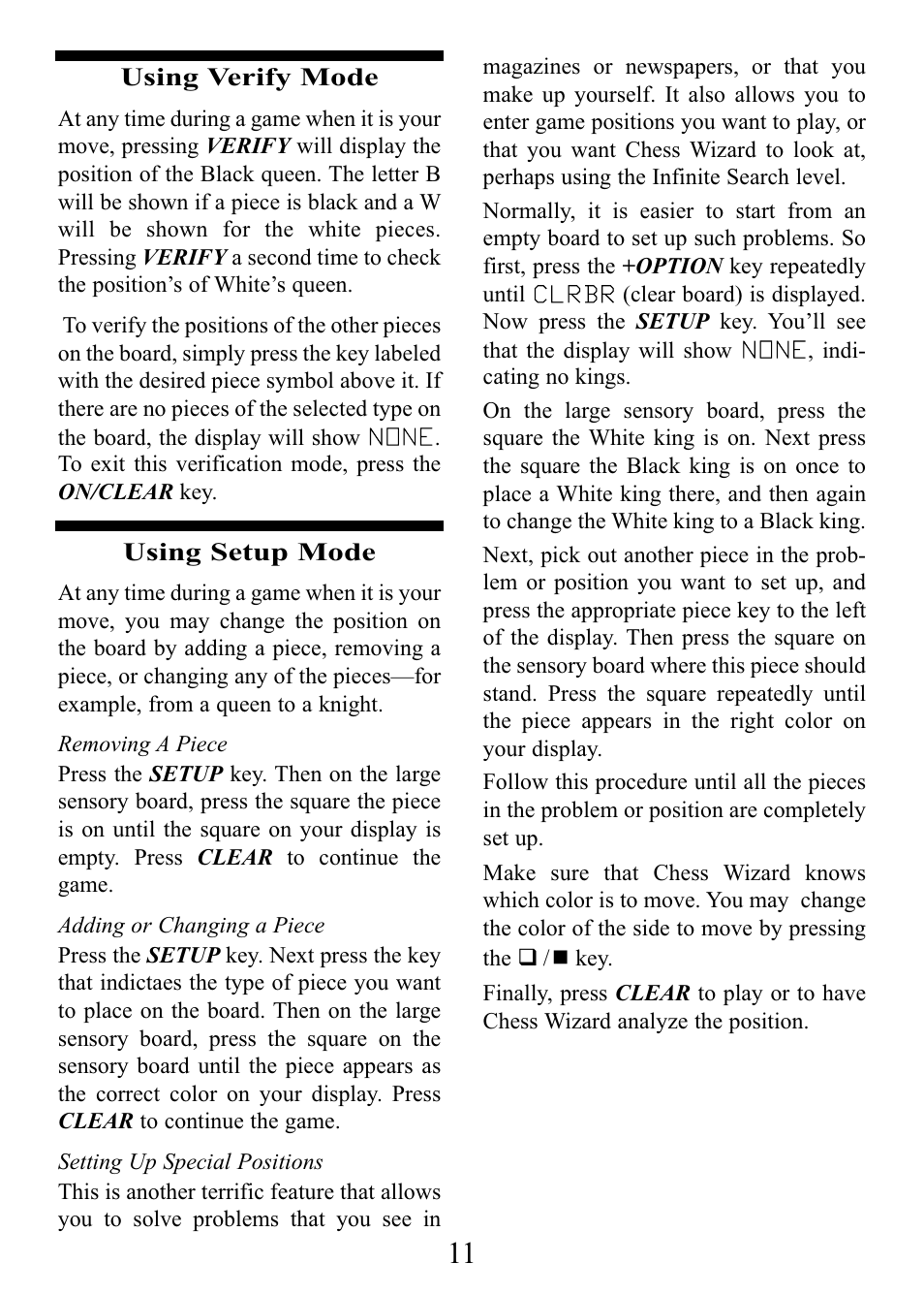 EXCALIBUR E174 Einstein Chess Wizard Tabletop User Manual | Page 11 / 16