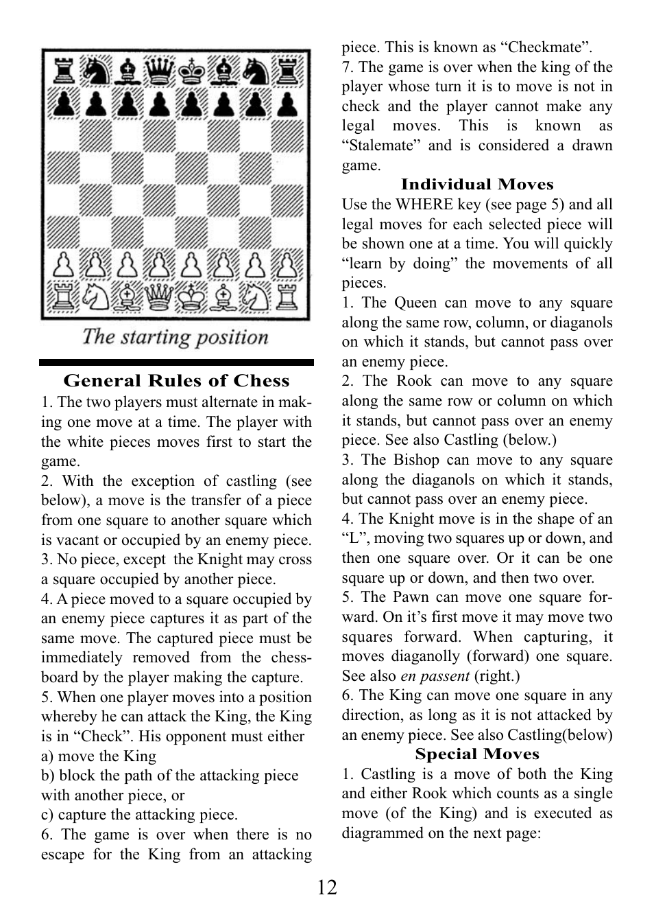 EXCALIBUR E174 Einstein Chess Wizard Tabletop User Manual | Page 12 / 16