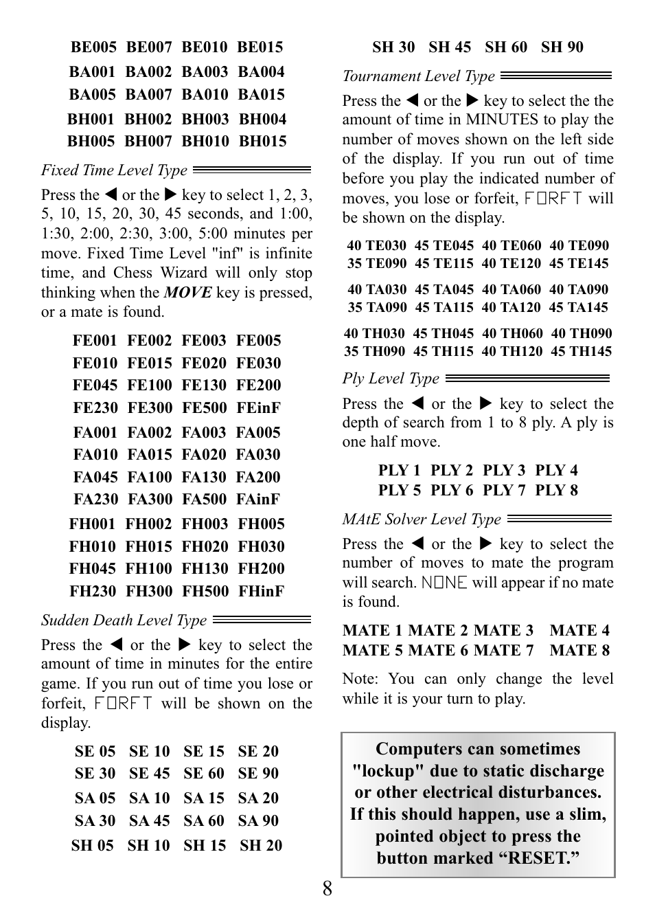 EXCALIBUR E174 Einstein Chess Wizard Tabletop User Manual | Page 8 / 16