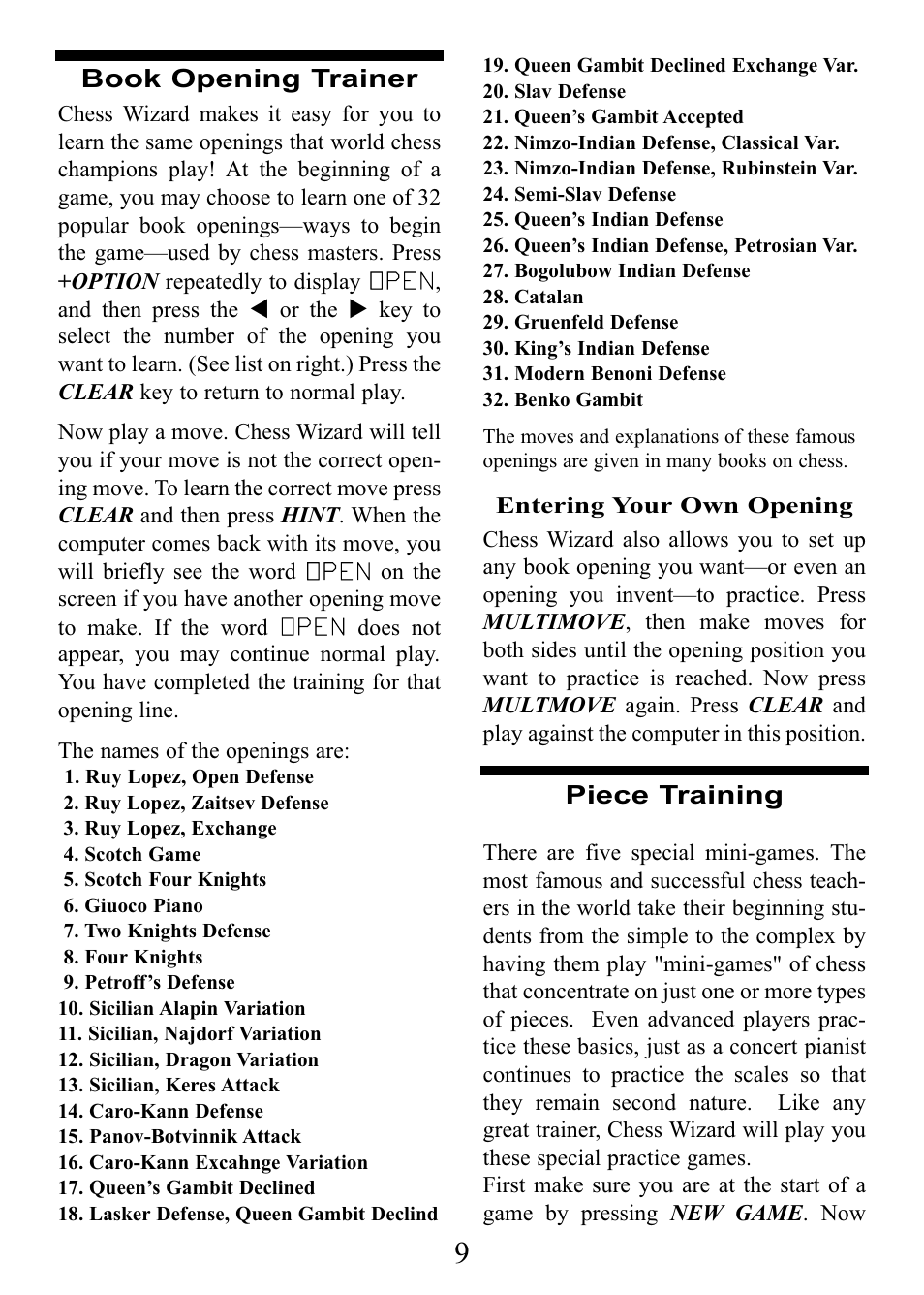 EXCALIBUR E174 Einstein Chess Wizard Tabletop User Manual | Page 9 / 16