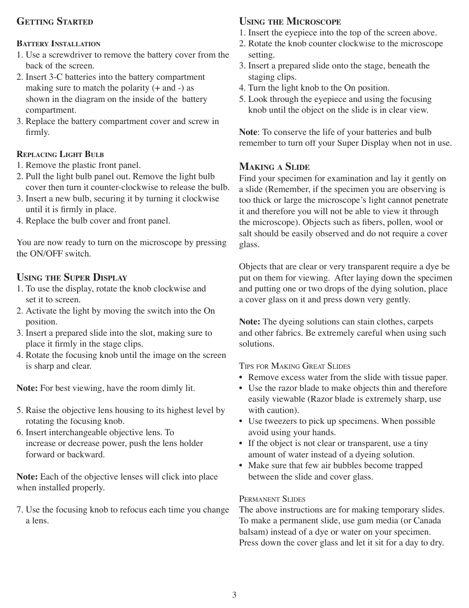 EXCALIBUR ET412 Einstein Mega Screen Microscope User Manual | Page 3 / 8