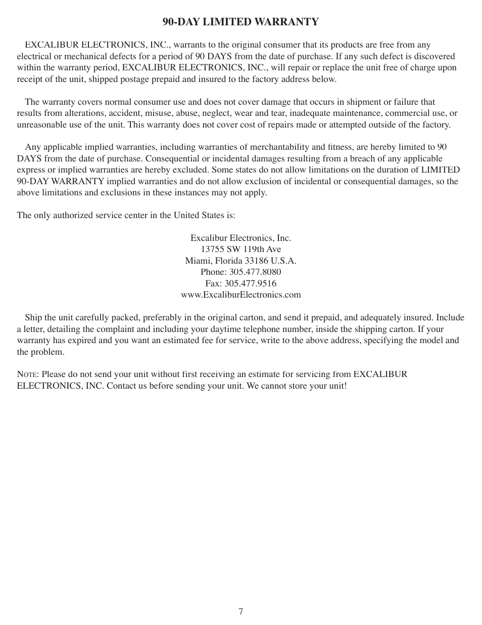 EXCALIBUR ET412 Einstein Mega Screen Microscope User Manual | Page 7 / 8