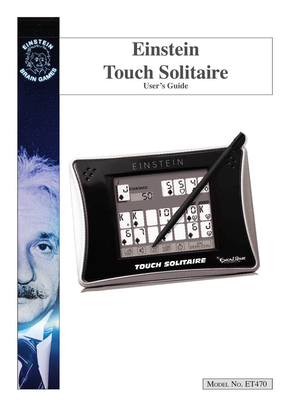 EXCALIBUR ET470 Einstein Touch Solitaire User Manual | 12 pages