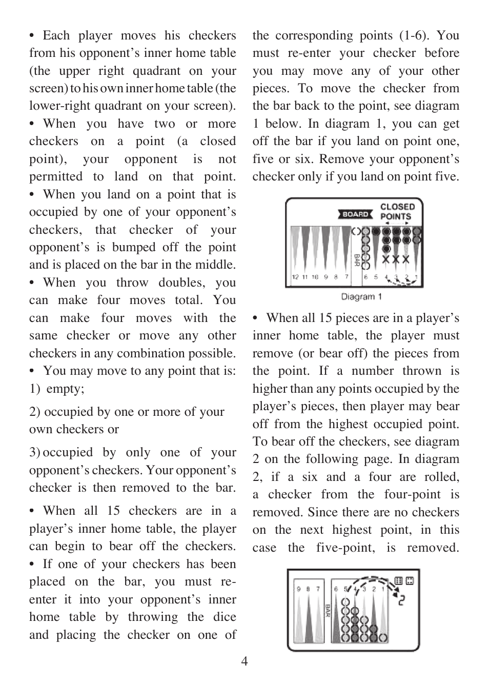 EXCALIBUR ET477 Einstein Touch Backgammon User Manual | Page 4 / 12