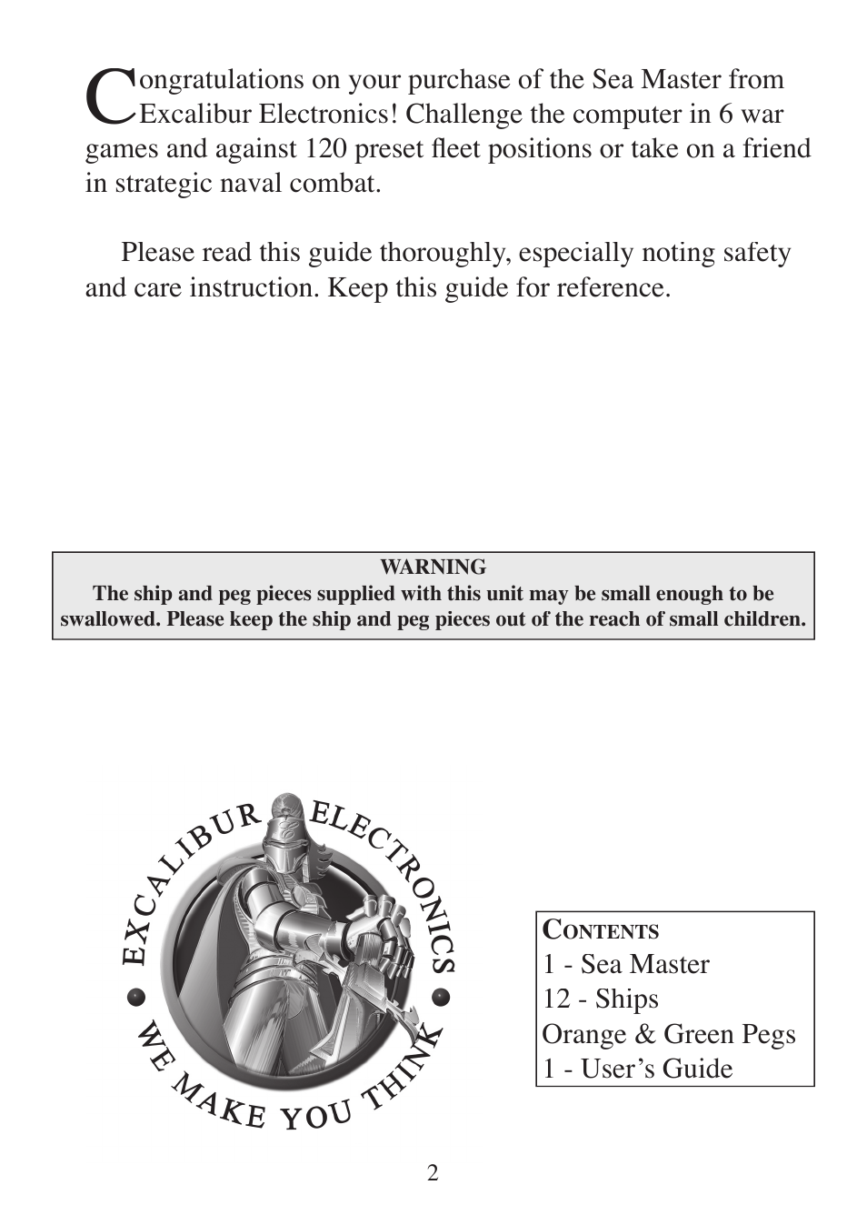 EXCALIBUR 361 Sea Master User Manual | Page 2 / 16