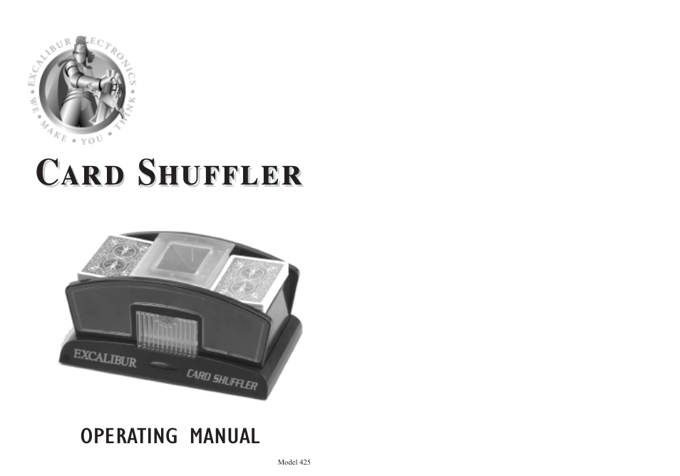 EXCALIBUR 425 Excalibur Electronic Pro Shuffle User Manual | 3 pages