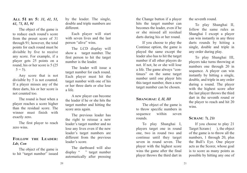 EXCALIBUR PL13-2 Talking Electronic Dartboard User Manual | Page 11 / 15
