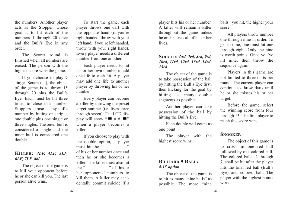 EXCALIBUR PL13-2 Talking Electronic Dartboard User Manual | Page 12 / 15