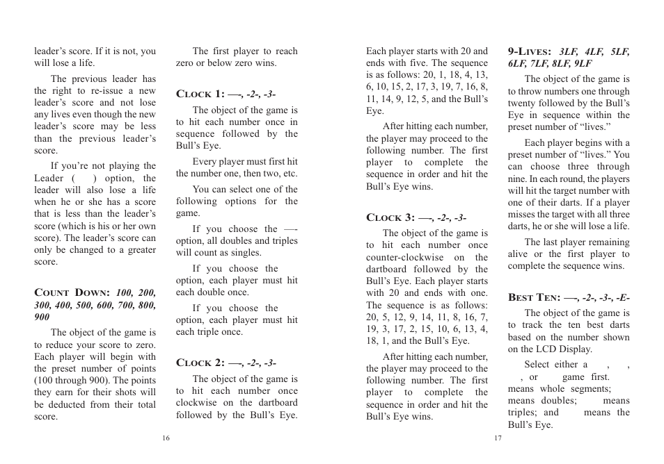 EXCALIBUR PL13-2 Talking Electronic Dartboard User Manual | Page 9 / 15