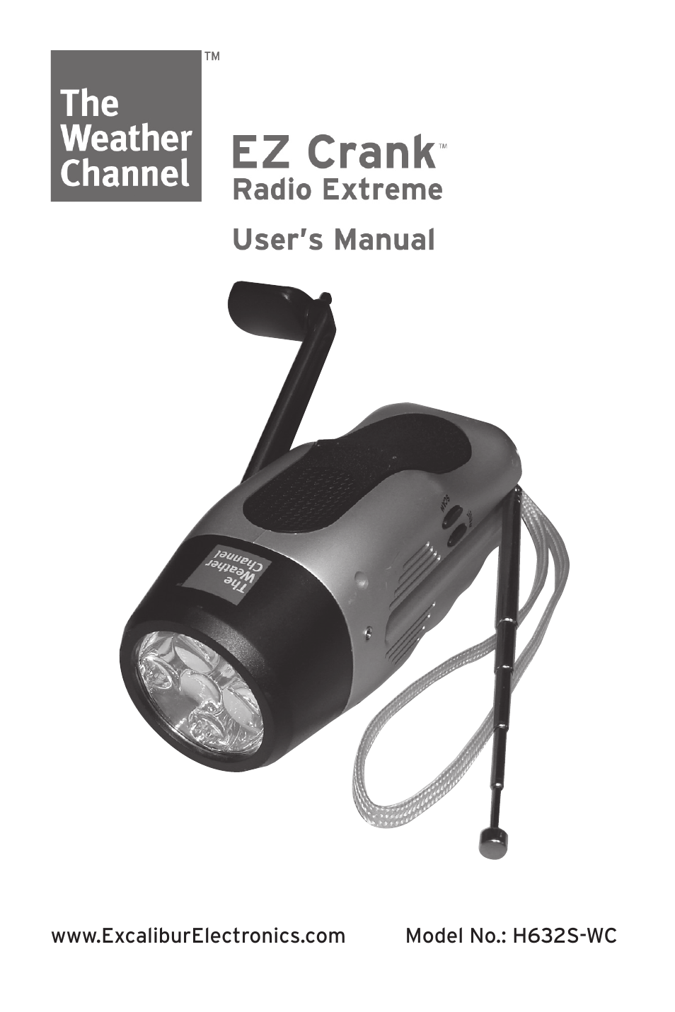 EXCALIBUR H632S-WC Weather Channel EZ Crank Radio Extreme User Manual | 5 pages