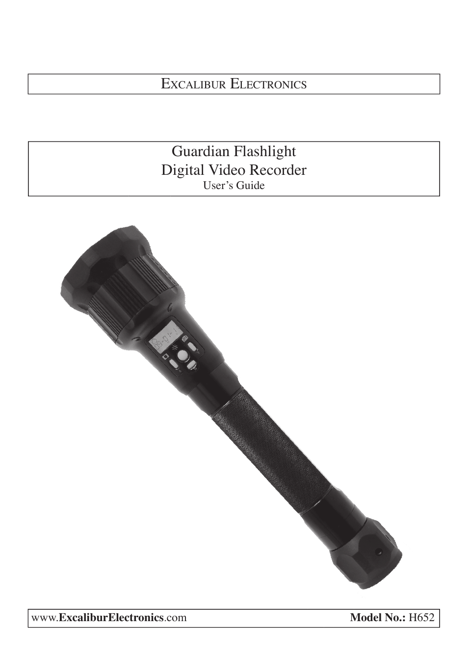 EXCALIBUR H652 Roadside Digital Video Recorder & Flashlight User Manual | 8 pages