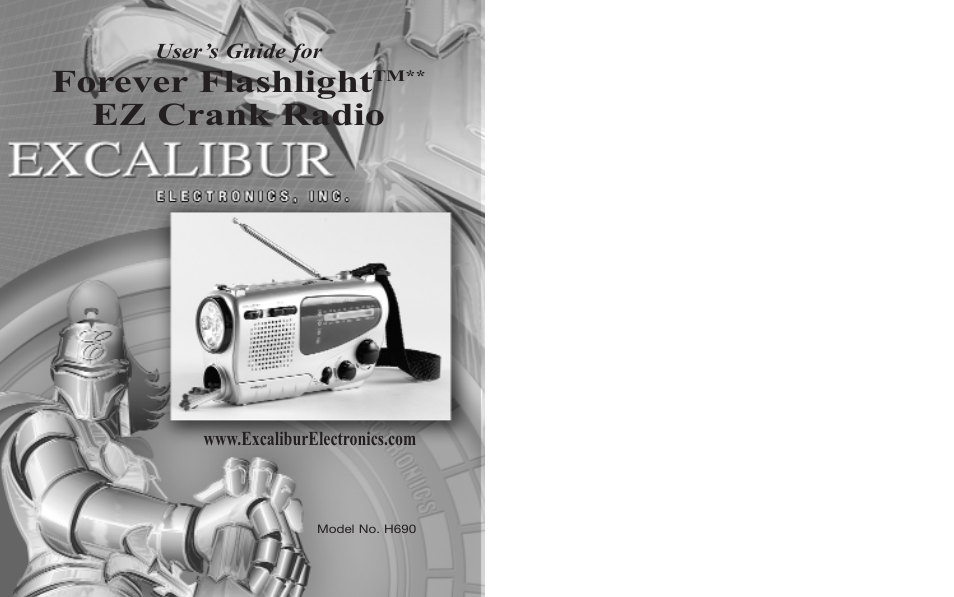 EXCALIBUR H690 Forever Flashlight  EZ Crank Radio User Manual | 9 pages