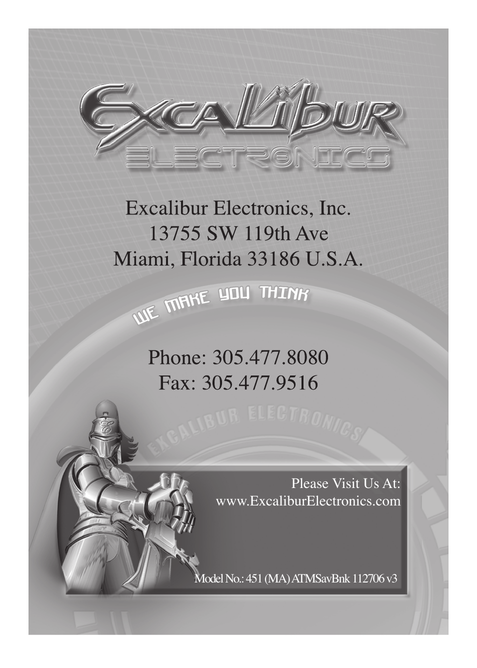 EXCALIBUR 451 Electronic ATM Savings Bank User Manual | Page 5 / 5