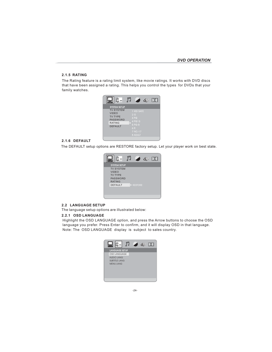 Dvd operation | Curtis LCDVD194 User Manual | Page 25 / 37