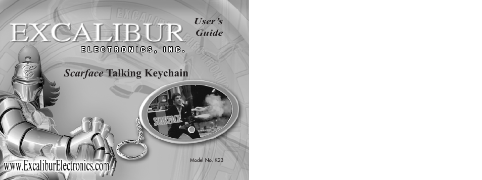 EXCALIBUR K23 Scarface Talking Keychain User Manual | 5 pages