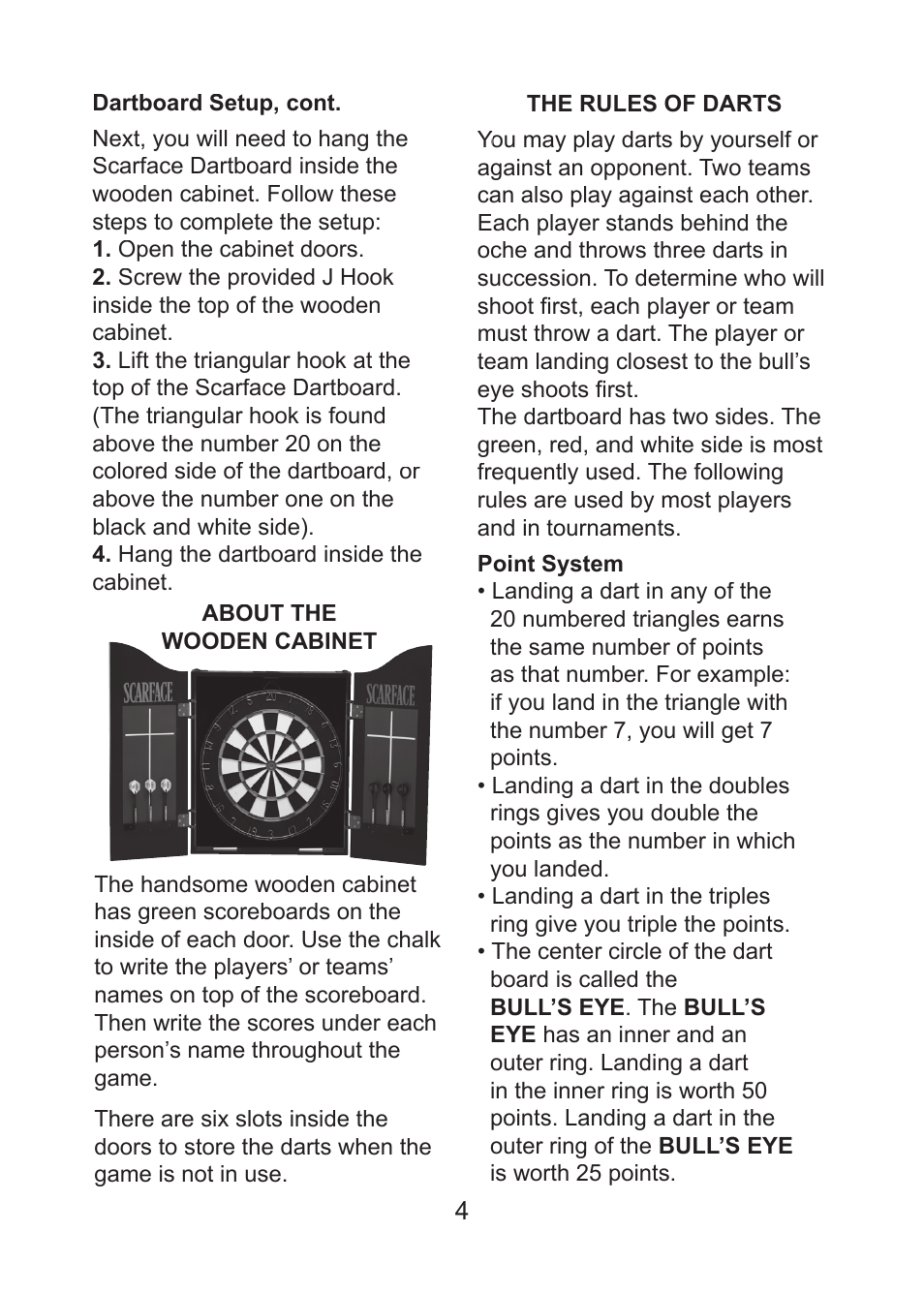 EXCALIBUR SF34 Scarface Dartboard User Manual | Page 4 / 8