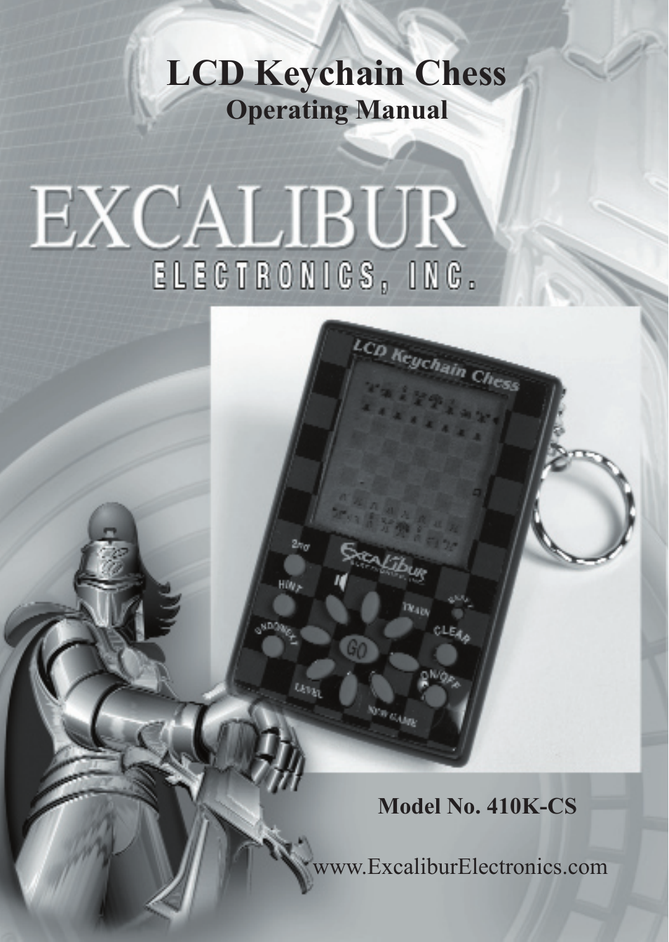 EXCALIBUR 410K-CS LCD Keychain Chess User Manual | 13 pages