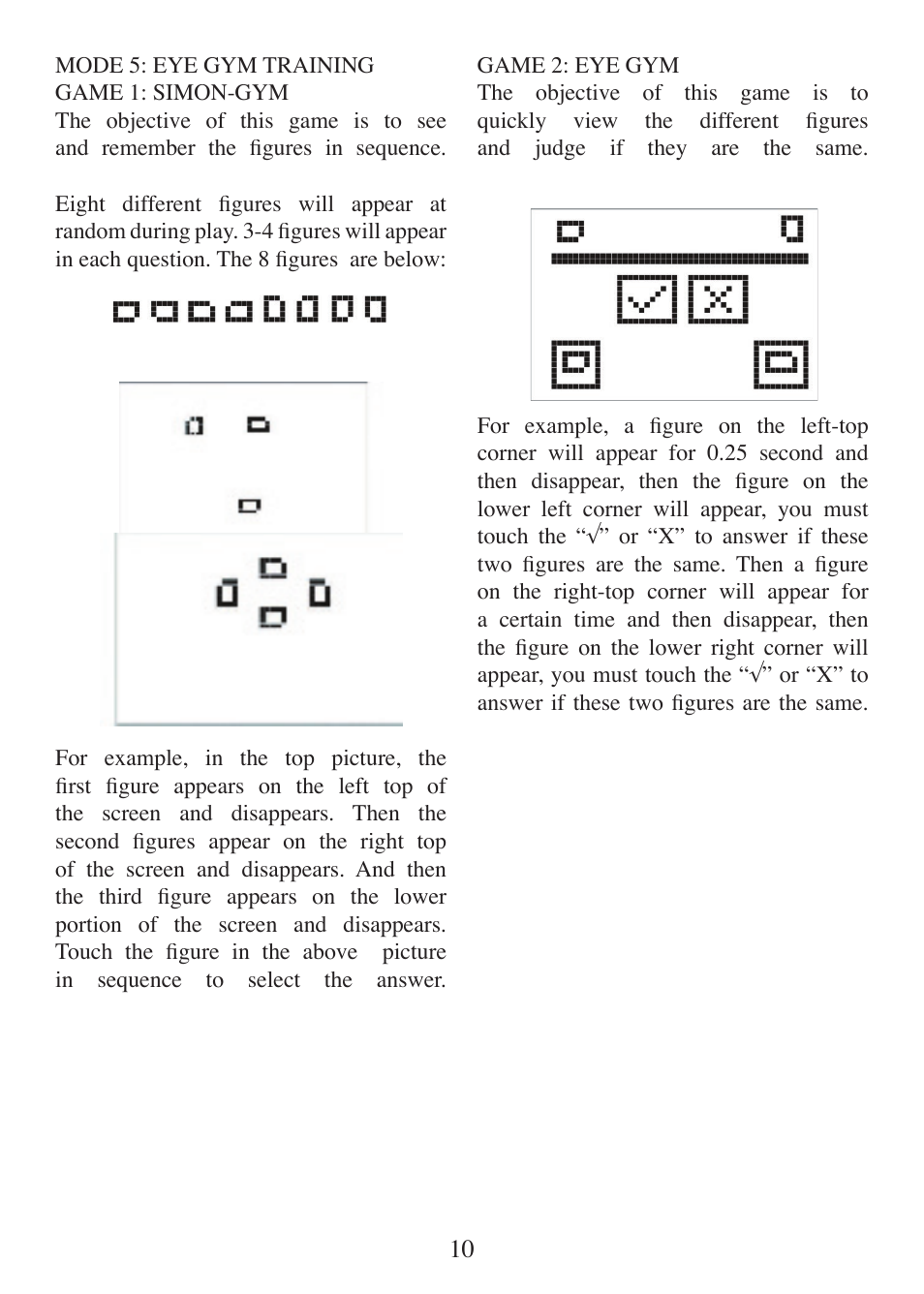 EXCALIBUR 451 Touch Screen Eye Trainer User Manual | Page 10 / 16