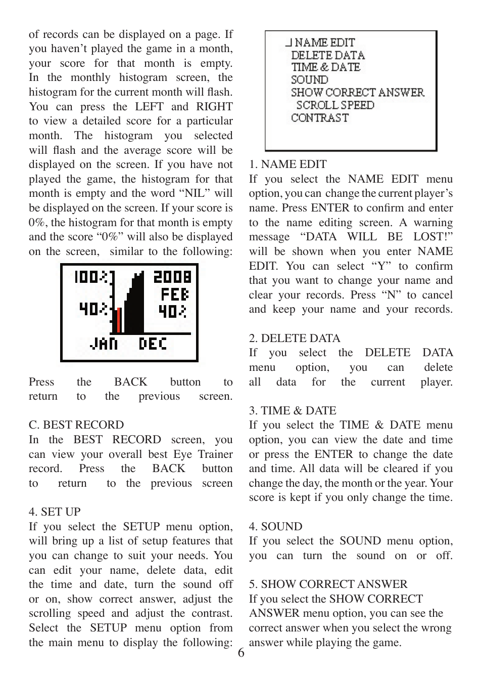 EXCALIBUR 451 Touch Screen Eye Trainer User Manual | Page 6 / 16