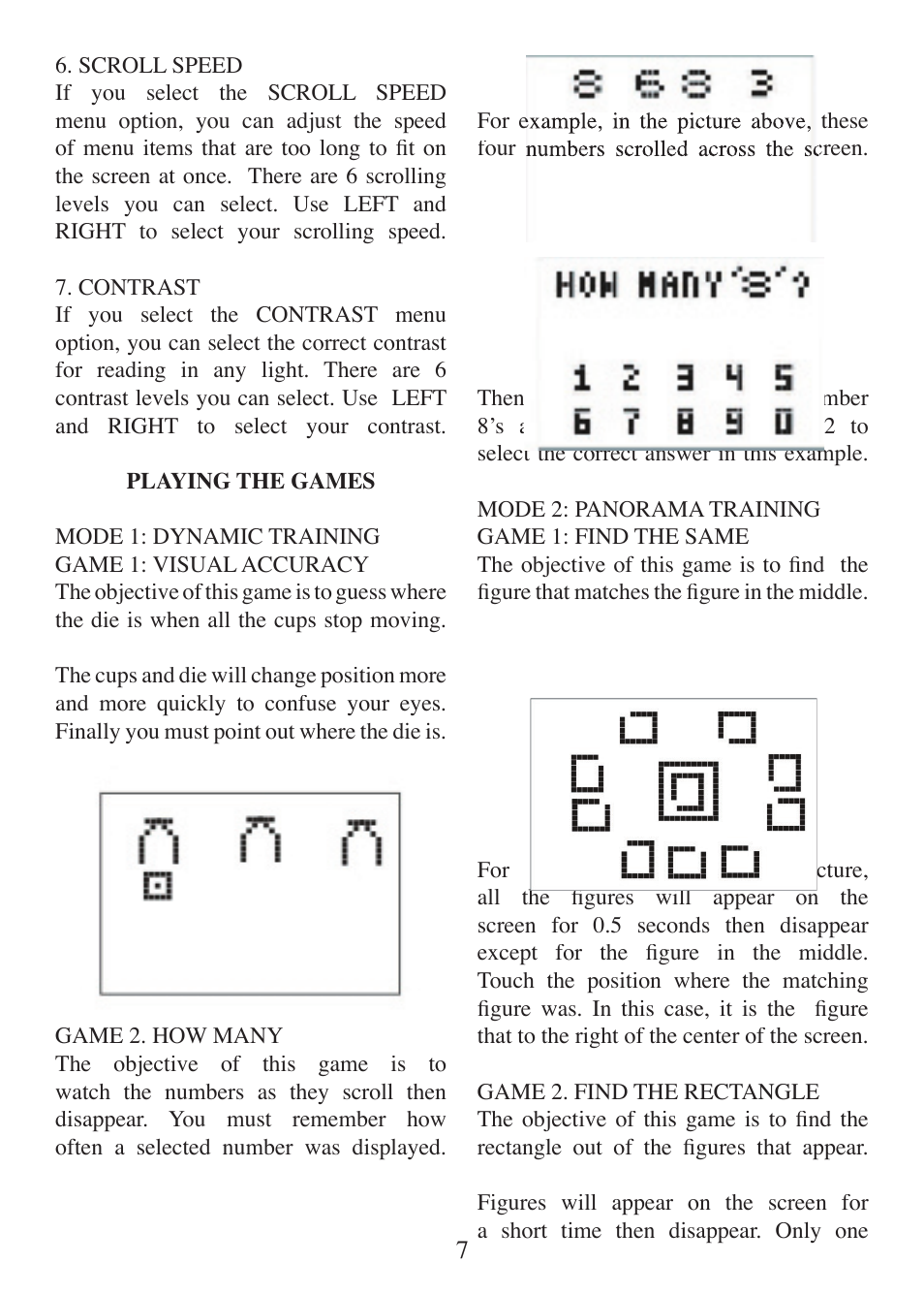 EXCALIBUR 451 Touch Screen Eye Trainer User Manual | Page 7 / 16