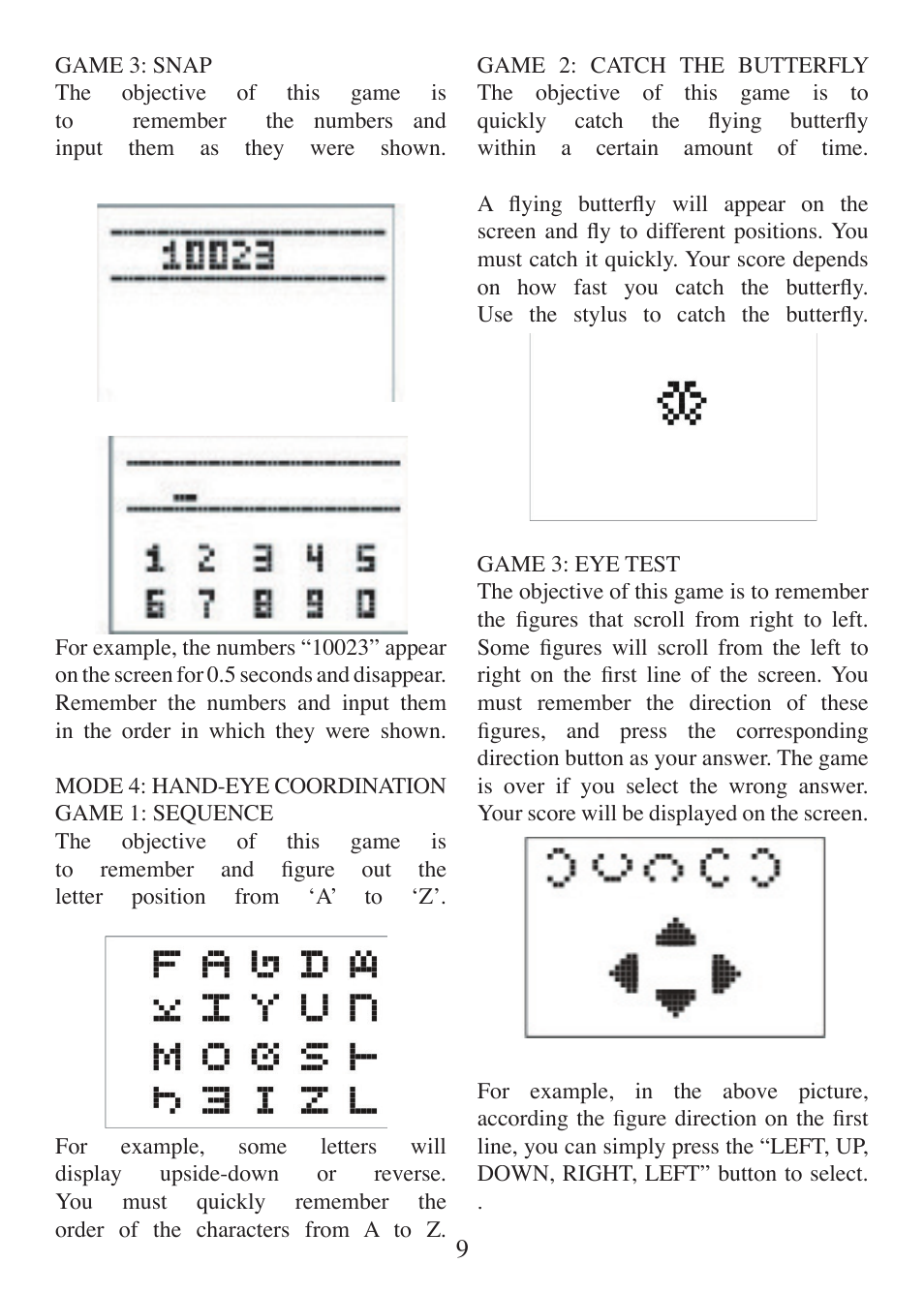 EXCALIBUR 451 Touch Screen Eye Trainer User Manual | Page 9 / 16