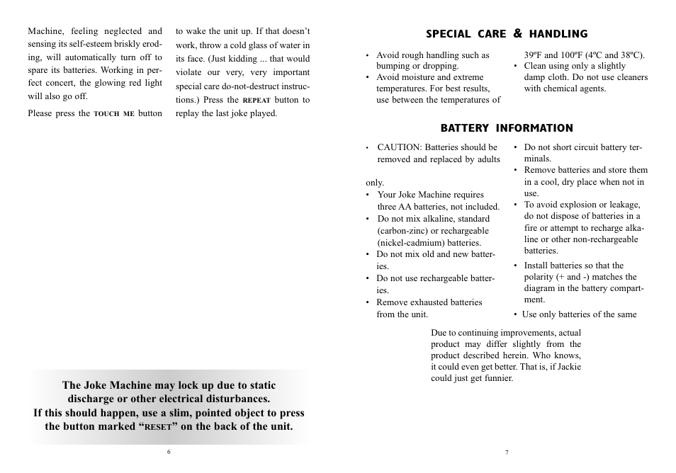 EXCALIBUR JK03 Talking Joke Machine User Manual | Page 4 / 5
