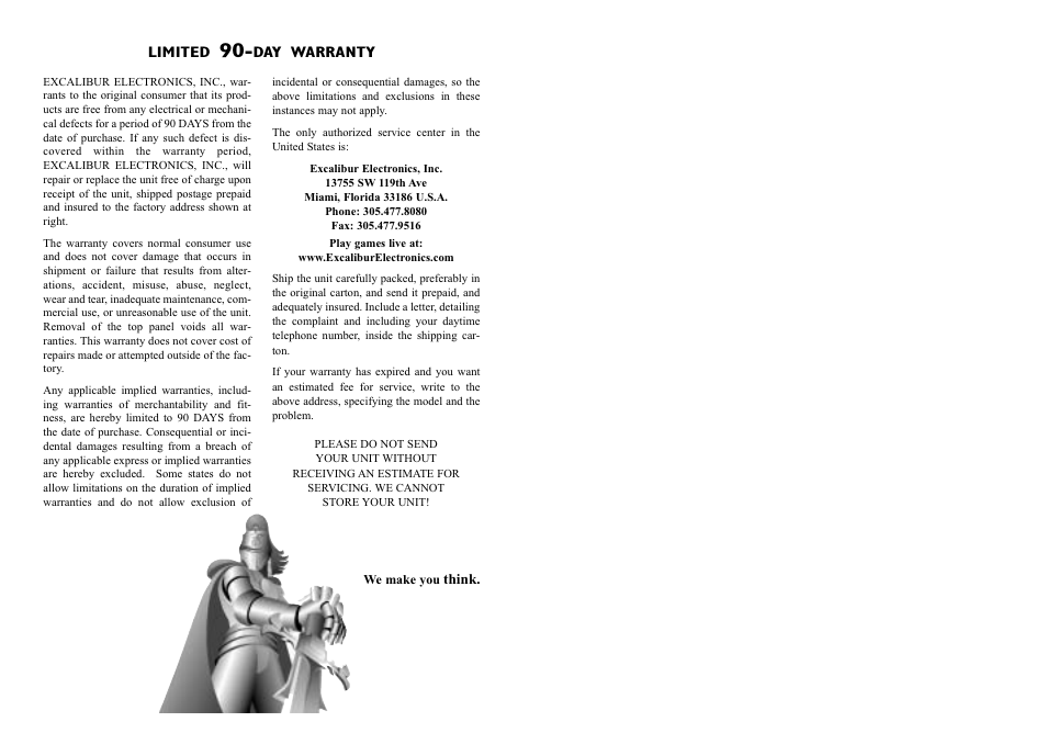 EXCALIBUR JK03 Talking Joke Machine User Manual | Page 5 / 5
