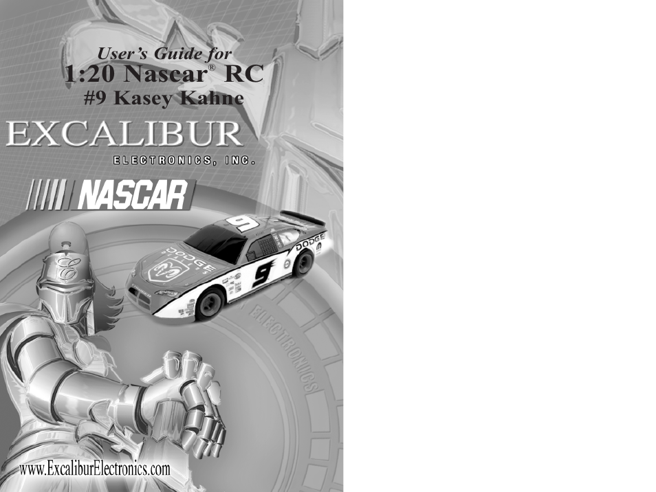 EXCALIBUR 9507-9 NASCAR Kasey Kahne No. 9 Radio Control Car 1:20 Scale User Manual | 7 pages