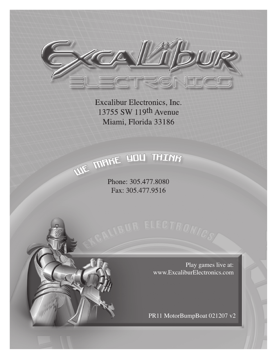 EXCALIBUR PR11BK Motorized Bumper Boat User Manual | Page 5 / 5