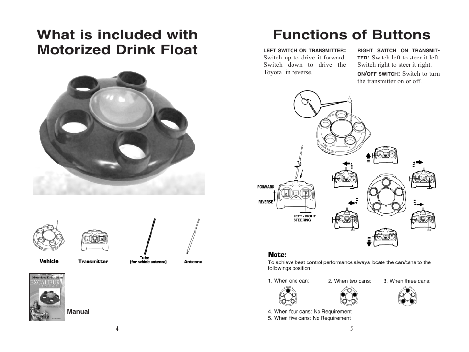 EXCALIBUR PR640 RC Motorized Drink Float User Manual | Page 3 / 7