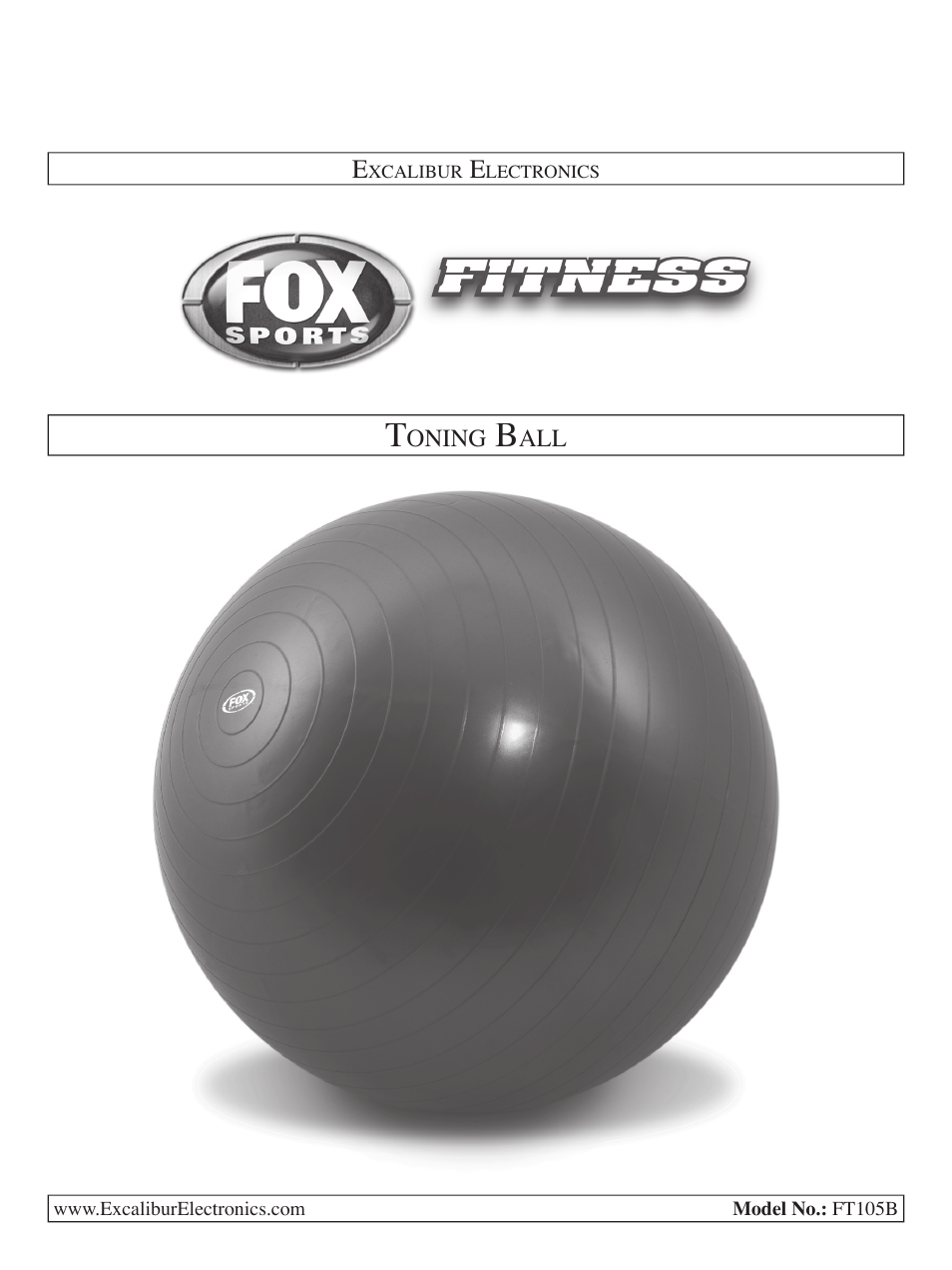 EXCALIBUR FT105B Fox Sports Core Stability Ball User Manual | 4 pages