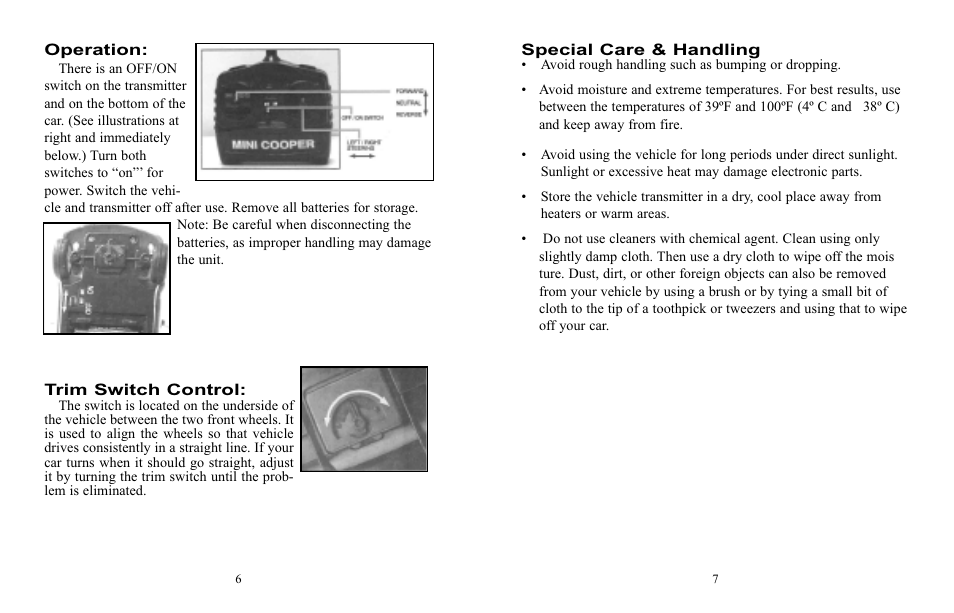 EXCALIBUR 9344-B 1:20 Scale Mini Cooper Blue - 27 MHz User Manual | Page 4 / 6