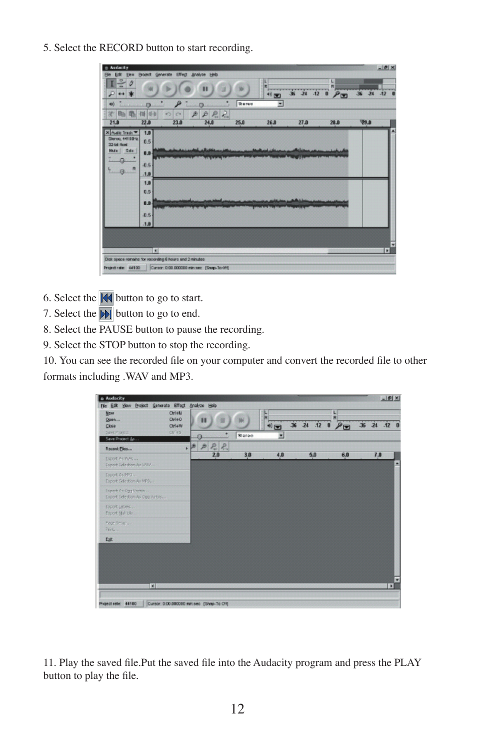 EXCALIBUR 491 SoundMaster Classic USB Turntable User Manual | Page 12 / 20