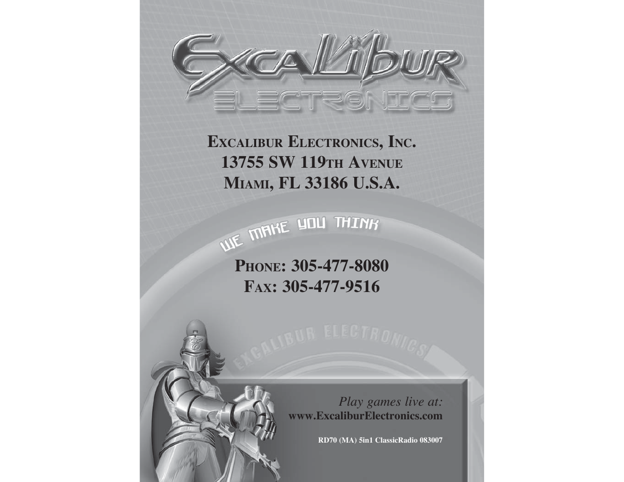 EXCALIBUR RD70-OA SoundMaster Classic 5-in-1 Music Center User Manual | Page 11 / 11