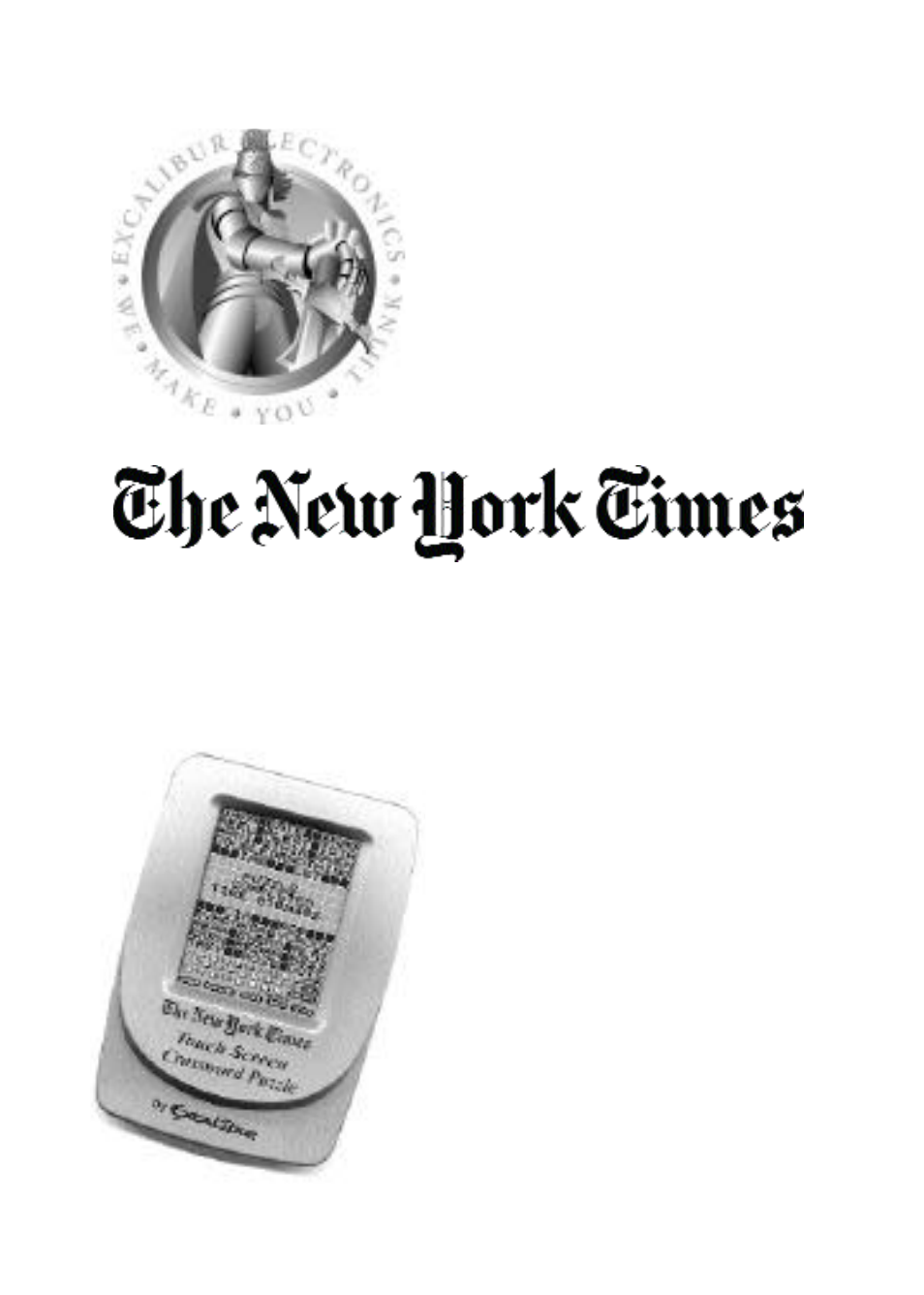 EXCALIBUR 455-3 The New York Times Touch Screen Crossword Puzzle User Manual | 12 pages