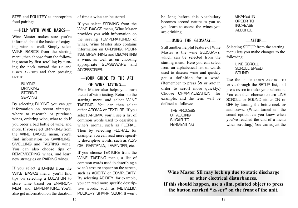 EXCALIBUR 415-SE04 Wine Master Special Edition User Manual | Page 9 / 11