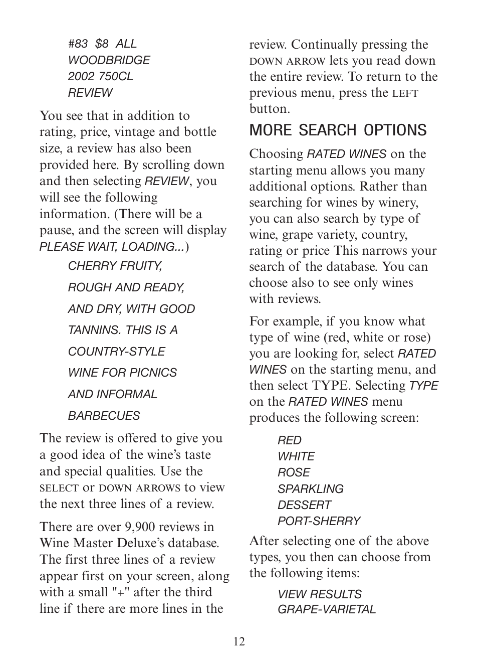 More search options | EXCALIBUR 415-06 Wine Master Deluxe Edition User Manual | Page 12 / 24