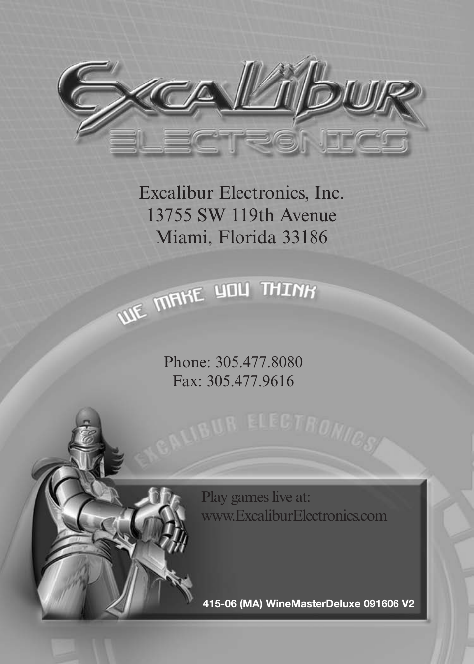 EXCALIBUR 415-06 Wine Master Deluxe Edition User Manual | Page 24 / 24