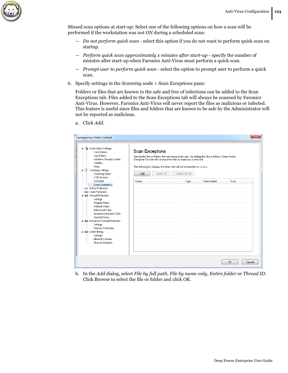 Faronics Deep Freeze Enterprise User Manual | Page 123 / 184