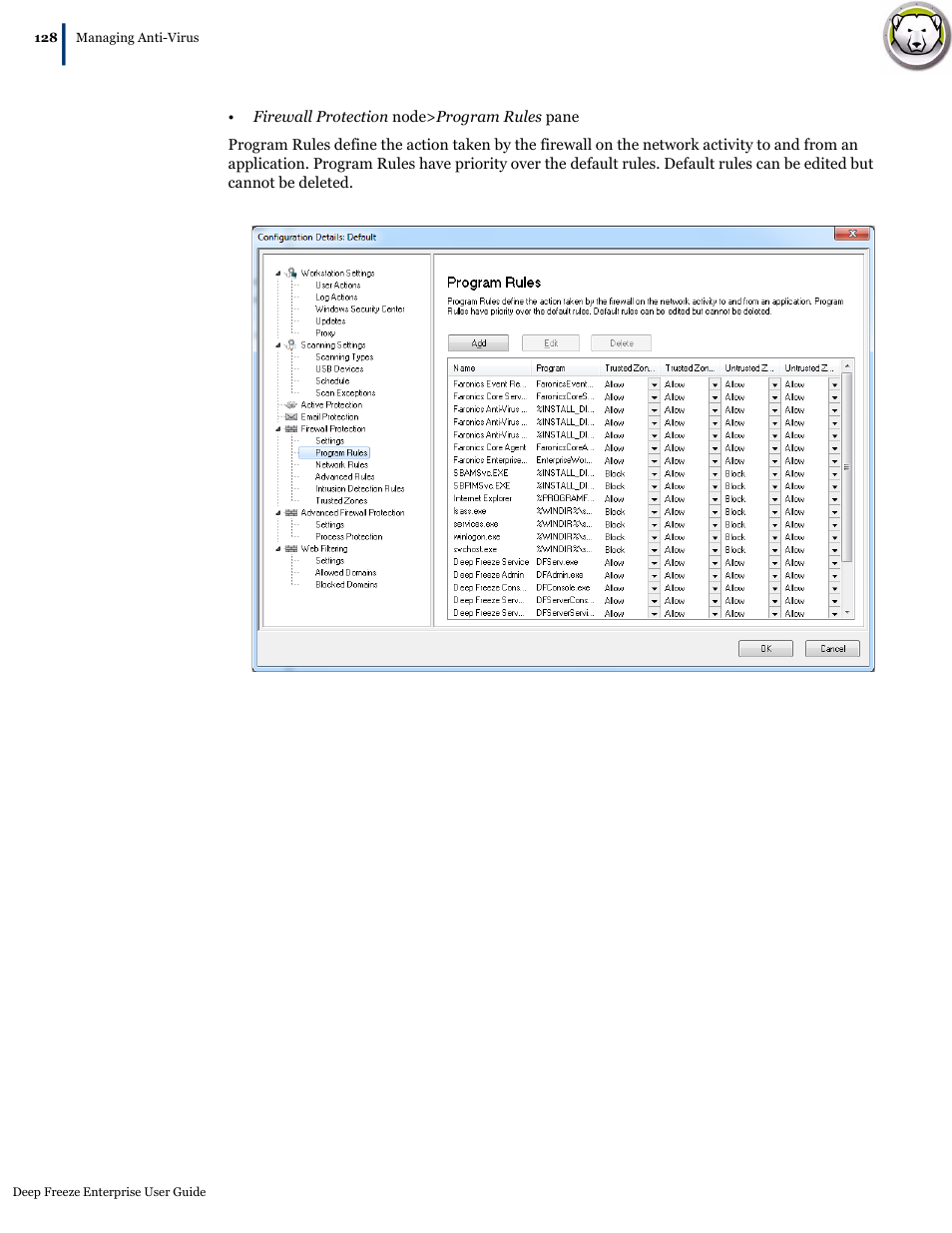 Faronics Deep Freeze Enterprise User Manual | Page 128 / 184
