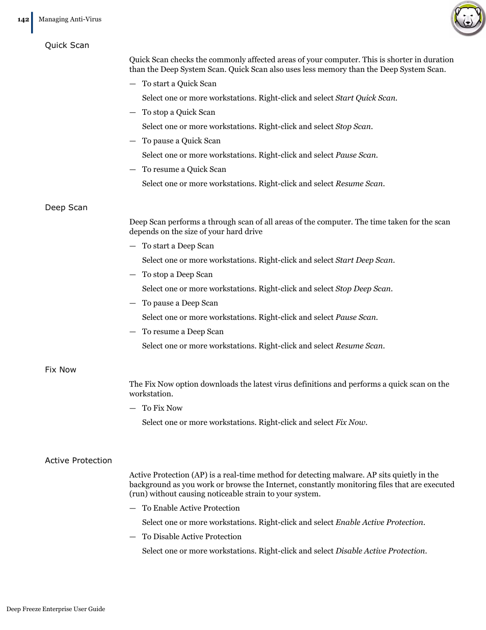 Faronics Deep Freeze Enterprise User Manual | Page 142 / 184