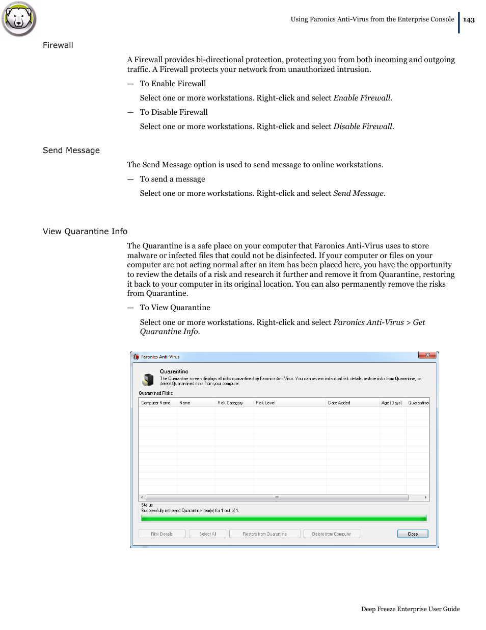 Faronics Deep Freeze Enterprise User Manual | Page 143 / 184