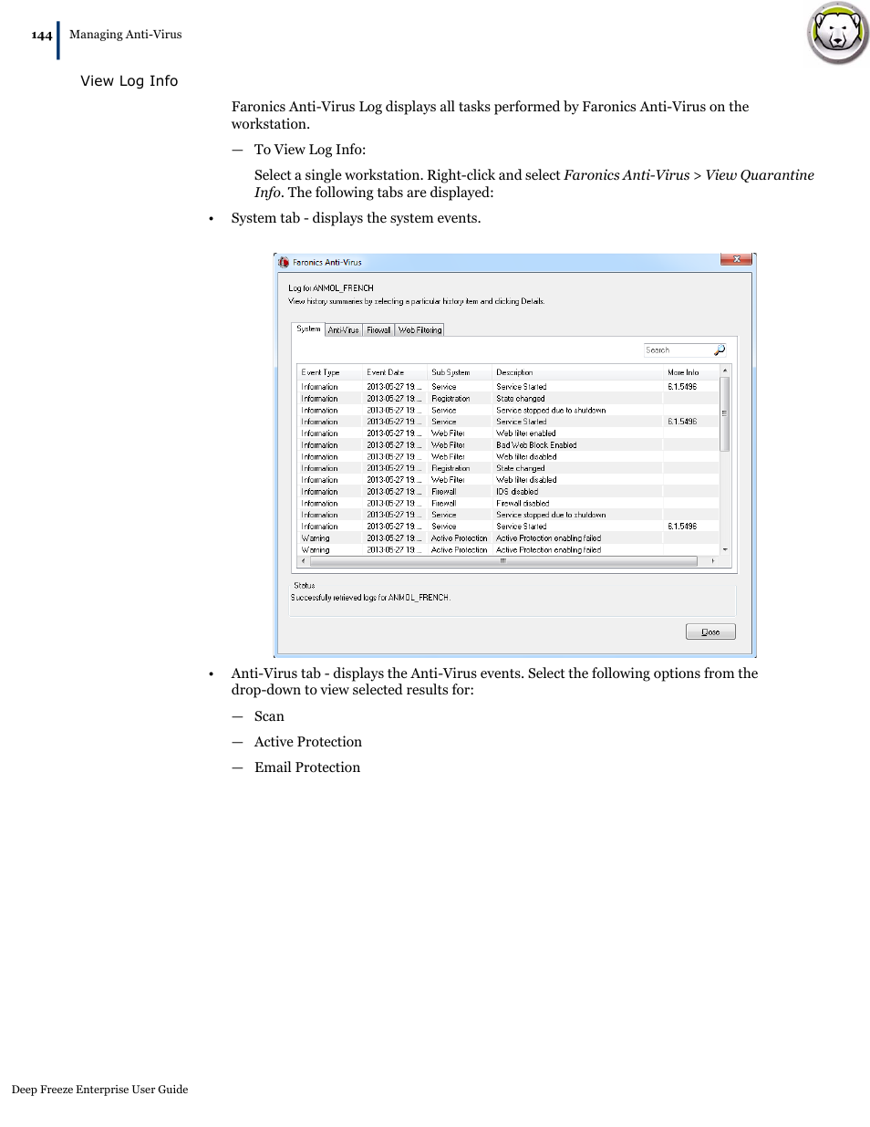 Faronics Deep Freeze Enterprise User Manual | Page 144 / 184